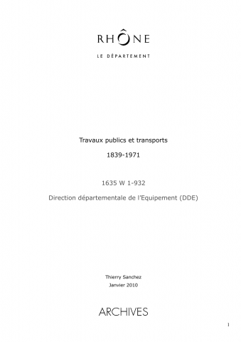 Travaux publics et transports.