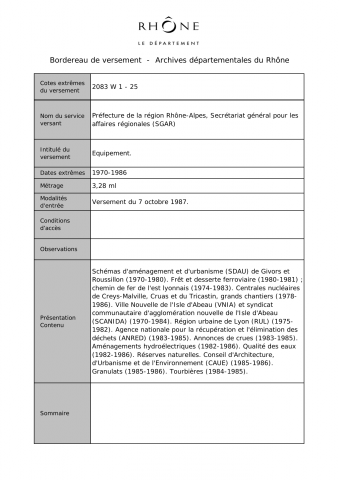 Administration générale de la région.