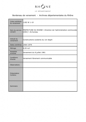 Constructions scolaires du 1er degré.