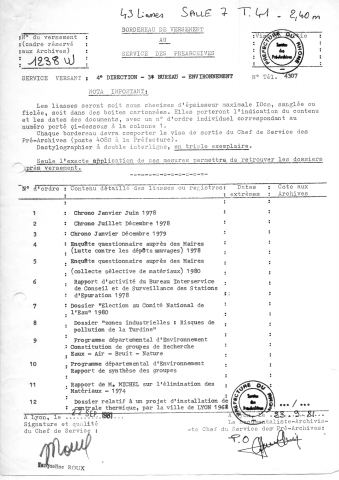 Protection de l'environnement.