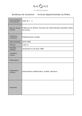 Etablissements classés.