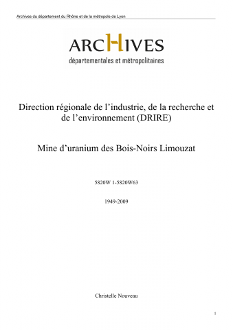Incendie souterrain du 14 octobre 1964.