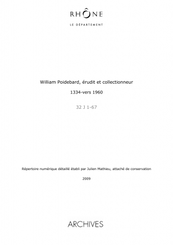 Archives de William Poidebard, historien et généalogiste.