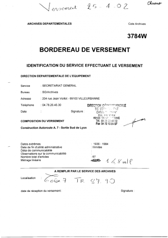 Autoroute A7 sortie Sud de Lyon.