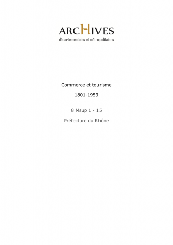 Commerce et tourisme.