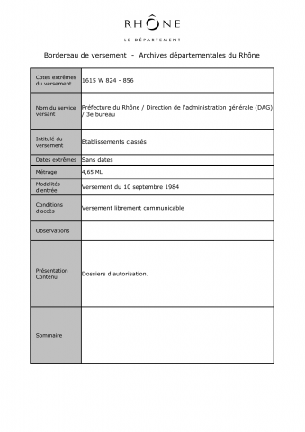 Etablissements classés.