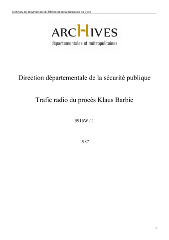 Registre de main courante.