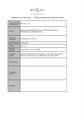 Autorisations de travaux.