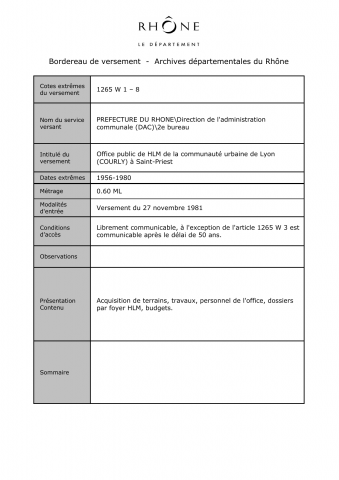 Office public de HLM de la communauté urbaine de Lyon (COURLY) à Saint-Priest.