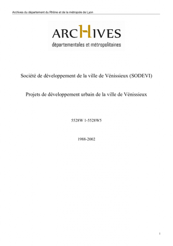 Actes notariés, permis de construire, cahier des charges, études préalables, correspondance.
