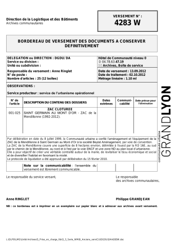 ZAC de la Mendillonne à Saint-Germain-au-Mont-d'Or.