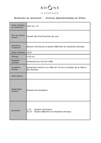 Affaires prud'homales de la section Bâtiment et Industries diverses et de la section Commerce.