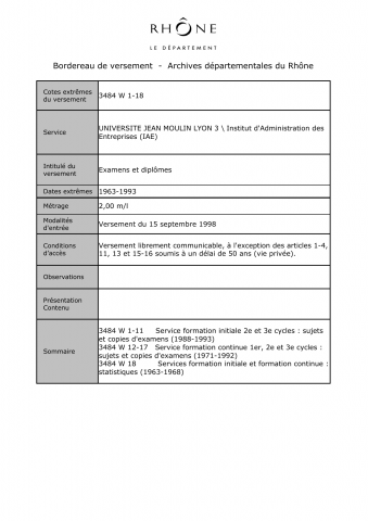 3484W - Université Jean Moulin Lyon 3 - Formation initiale et continue