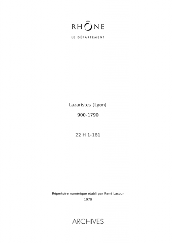 Lazaristes de Lyon.