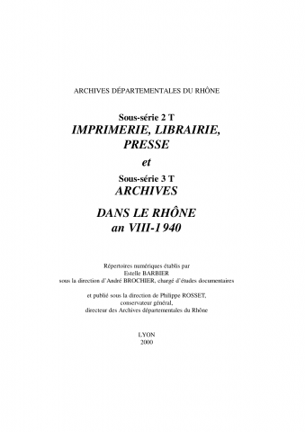 Avis du conseil général du Rhône sur les rapports de l’archiviste.