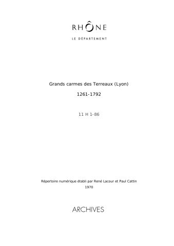 Grands Carmes des Terreaux.