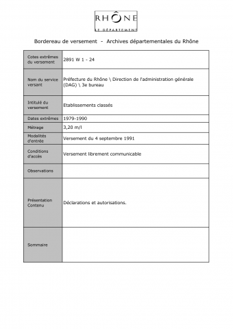 Établissements classés.