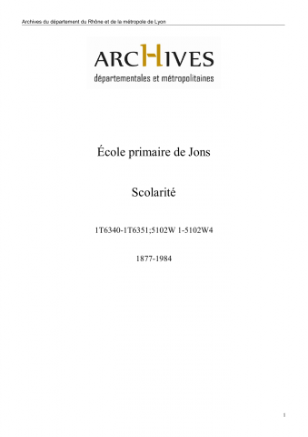 Matériel scolaire, inventaire.