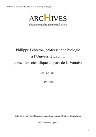 Philippe Lebreton, professeur de biologie à l'Université Lyon I, conseiller scientifique du parc de la Vanoise.