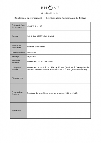 Affaires criminelles.