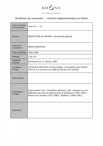 Administration générale.