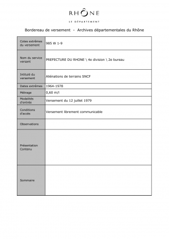 Aliénations de terrains SNCF.