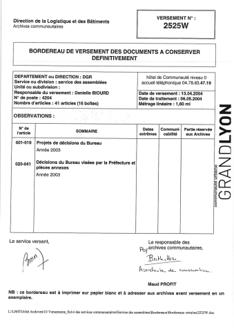 Bureau, préparation et tenue des réunions.