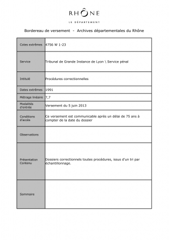 Procédures correctionnelles.