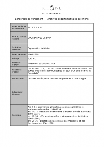 Organisation judiciaire.