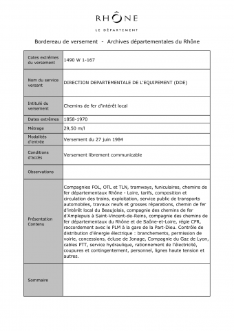 Chemins de fer d'intérêt local.