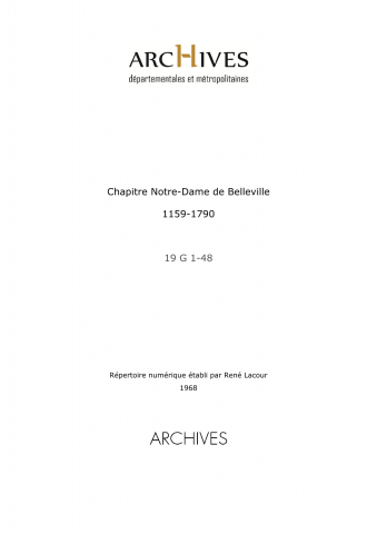 Chapitre Notre-Dame de Belleville.