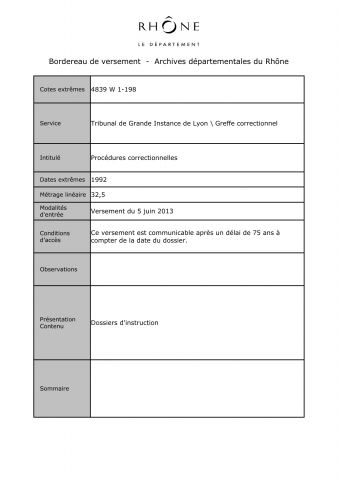 Procédures correctionnelles.