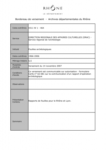 Fouilles archéologiques.