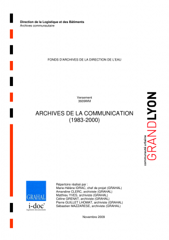 Direction de l'eau, communication.