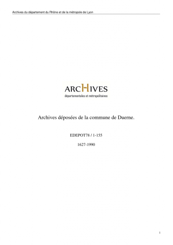 Archives et objets mobiliers, description.