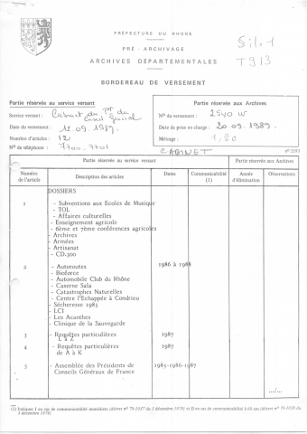 Administration générale du département.