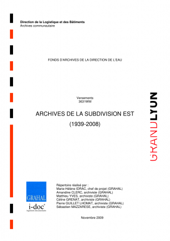 Direction de l'eau, travaux de la subdivision Est.