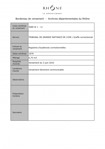 Registres d'audiences correctionnelles.
