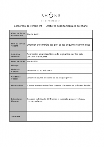 Répression des infractions à la législation sur les prix.