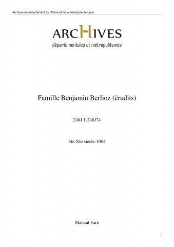 Familles Troncy et Perrin.