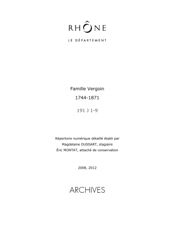 Famille Vergoin.