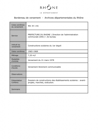 Constructions scolaires du premier degré.
