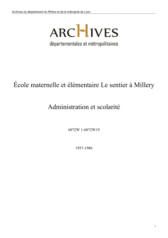 Correspondance de l'Inspection académique du Rhône.