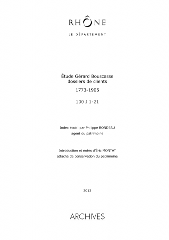 Archives de l'étude notariale Gérard Bouscasse.