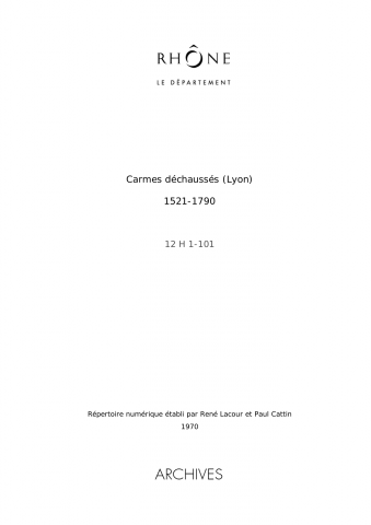 Carmes déchaussés.