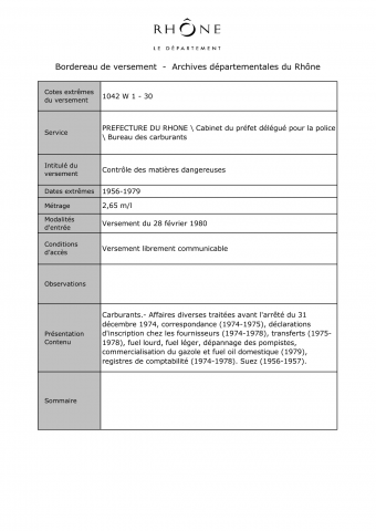 Contrôle des matières dangereuses.