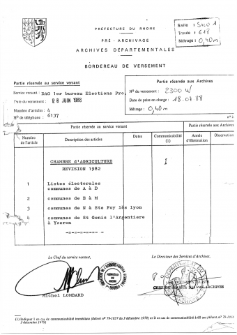 Élections à la chambre d'agriculture.