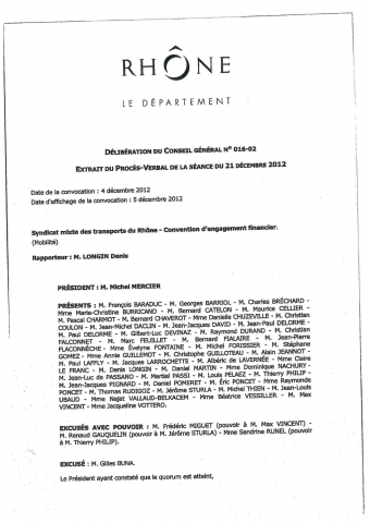 Déroulement du 16ème comité syndical (27 octobre 2014).