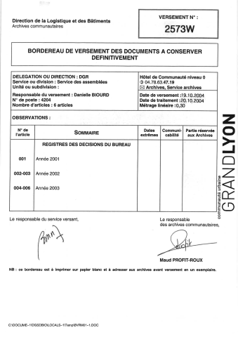 13 janvier - 5 mai 2003.