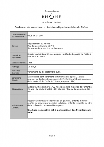 Aide sociale à l'enfance.